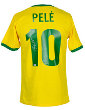 Pele Signé Jaune Brésil Football Jersey Bas - £381.38 GBP