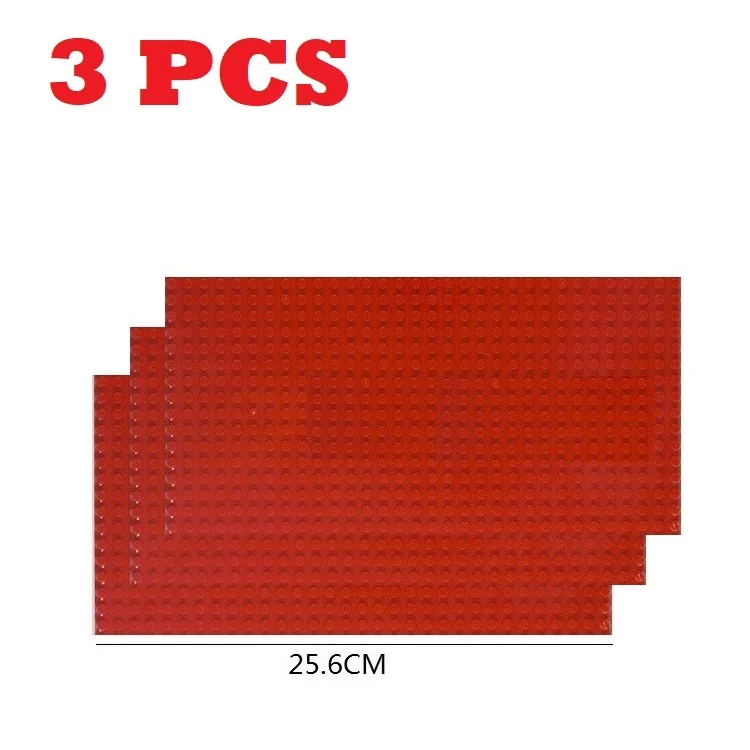 3PCS Classic Base Plates Blocks 32x32 32x16 Dots Building BasePlates -16X32 Red - £10.28 GBP