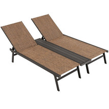 2-Person Patio Chaise Lounge with Middle Panel-Brown - Color: Brown - $4,742.97 MXN