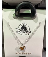 Disney Parks Mickey Mouse Faux Topaz November Birthstone Necklace Silver... - $47.40 CAD
