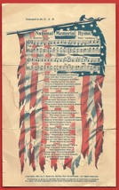 Very  Rare   1897  &quot; America &quot;  National  Memorial  Hymn  Sheet  Of  Music   !! - £99.68 GBP