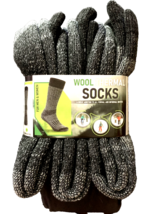 3- Pair Wool Thermal Socks Charcoal Grey Men&amp; Women&#39;s New - $19.68