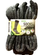 3- Pair Wool Thermal Socks Charcoal Grey Men&amp; Women&#39;s New - $362.97 MXN