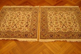 A Pair Of 4 Feet Square Silk&amp;Wool Tabriz Rugs - £865.41 GBP