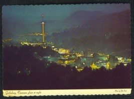 GATLINBURG  TENNESSEE  GLOWS  AT  NIGHT   POST   CARD     EX-    !! - $14.99