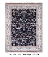 Black 8&#39; x 10&#39; Hand Knotted Delicate Kashan Exrtemly Good Quality Wool A... - £1,179.61 GBP