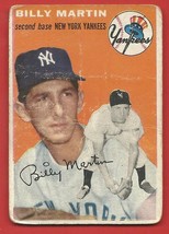 1954 Topps # 13 Billy Martin * Very Worn Card * Poor !! - £14.93 GBP