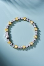 4.00Ct Heart Cut Simulated Sapphire Tennis Bracelet 14k White Gold Over Wedding - £257.18 GBP