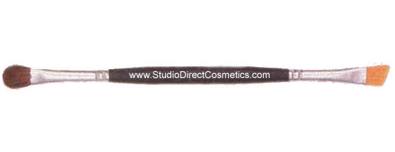DUAL DOUBLE ENDED EYESHADOW SABLE FLUFF &amp; TAKLON ANGLE ANGLED BRUSH NEW - $14.99