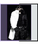 Men&#39;s Hip Long Luxurious Thick White Split Black Mix Mink Faux Fur Trenc... - £215.78 GBP