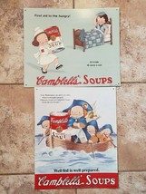 2 Metal Signs Campbell&#39;s Soup George Washington, First Aid To The Hungry 1993 - £30.95 GBP