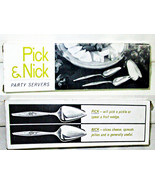Vintage PICK &amp; NICK Party Servers in SPRING CHARM Pattern Roger Bros Sta... - $9.95