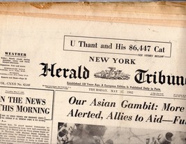 New York, Herald Tribune -Newspaper May 17, 1962 - $7.00