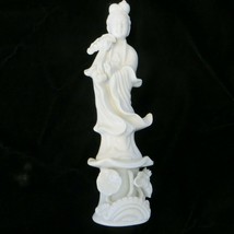 Vtg Guanyin Kwan Yin Quanyin Blanc de Chine White Japan Lotus Figurine G... - $79.19