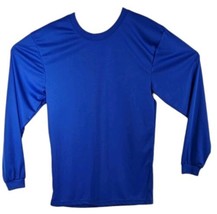 Mens Blank Blue Long Sleeve Semi Fitted Shirt Sz S Small Plain Lightweight Top - £13.32 GBP