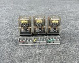 Lot of 3 - Potter &amp; Brumfield KRPA-11DG-24 24VDC Relay with Base Used - £19.32 GBP