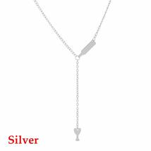 Cute Women Fashion Jewelry Wine bottle Necklace Long Chain Pendant Stainless Ste - £6.89 GBP