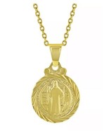 18k Gold Plated San Benito St Saint Benedict Small Medal Protect. Neckla... - $19.01 CAD