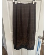 Vintage Breeches Brown Plaid Paisley Lined Skirt 12 Rayon Wool Made In USA - £19.11 GBP