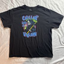 “Chillin’ Like A Villain” Grim Reaper T-shirt Tee XL X-Large Black - $11.15 CAD