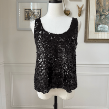 NWT Zara Knit Black Sequin Tank Top S - $431.64 MXN