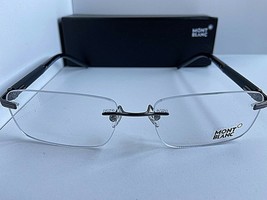 New MONTBLANC MB 337 012 57mm Rimless Black Men&#39;s Eyeglasses Frame Italy #1 - £346.56 GBP