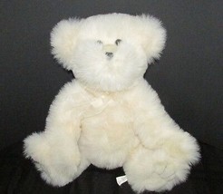 Animal Adventure cream off white plush stuffed teddy bear ribbon neck bow 11.5&quot; - £7.73 GBP