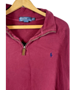 Ralph Lauren 1/4 Zip Sweater Mens Size XXL Burgundy Red Pullover Preppy ... - $1,117.90 MXN