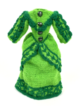 Vintage Doll Clothes for Barbie Friends Clone Crochet Knitted Green Dress - £18.83 GBP