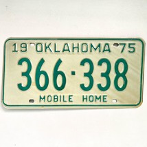 1975 United States Oklahoma Base Mobile Home License Plate 366-338 - £14.72 GBP