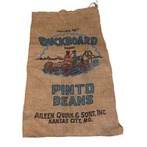 Burlap Sack BuckBoard PDQ Pinto Beans 100lbs Bag Bright Wagon Horse West... - $100.00