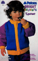 BRIGHT DELIGHTS KIDS KNITS SIZES 1 TO 3 PATONS 694 KNITTING WORSTED - $4.98