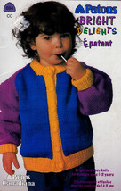 BRIGHT DELIGHTS KIDS KNITS SIZES 1 TO 3 PATONS 694 KNITTING WORSTED - £3.89 GBP