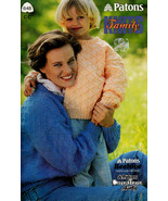 AFAMILY KNITS MOM DAD KIDS SWEATERS CARDIGANS PATONS #648 BEEHIVE CHUNKY... - £3.93 GBP
