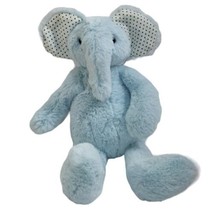 Manhattan Toys Plush Elephant Blue Stuffed Animal Polka Dot Ears 2020 14&quot; - £8.49 GBP