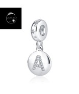 Genuine Sterling Silver 925 Alphabet Initial Letter A Pendant Dangle Cha... - £19.43 GBP