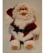 Raikes Santa Claus Kringle 15&quot; Teddy Bear With Wood Face &amp; Feet Limited ... - £37.44 GBP