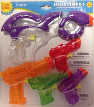 Water Guns Multi Pack = 1 Purple Large &amp; 1 Medium, 3 Small - NEW! - $7.94