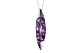 Amethyst pendant / White Gold Necklace / Purple dainty necklace / Charm necklace - £306.89 GBP