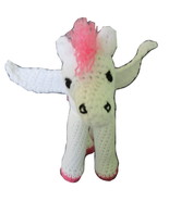 Pink and White Sparkle Pegasus Winged Horse Stuffed Plush Crochet - £28.04 GBP