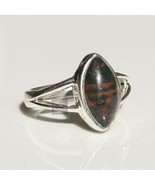 Bloodstone ring 925 Sterling Silver boho band women girls Ring Marquise ... - $68.24