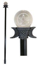 Triple Goddess Sacred Moon Pentagram Star LED Glass Decorative Prop Swagger Cane - £35.96 GBP