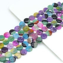 18mm Mixed Color Fire Agate Flat Coin Beads, Sku#U2141 - $13.00