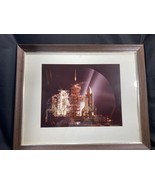 Vintage 1981 Space Shuttle On Launch Pad At Night  Framed And Matted 22”... - £18.39 GBP
