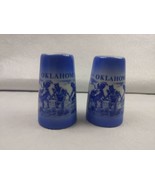 Vintage Blue Oklahoma Cowboy Indian Will Rogers Hall of Fame S&amp;P Shakers... - $9.90