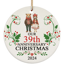 Bear Couple Our 39th Anniversary 2024 Ornament Gift 39 Years Christmas Together - £11.70 GBP
