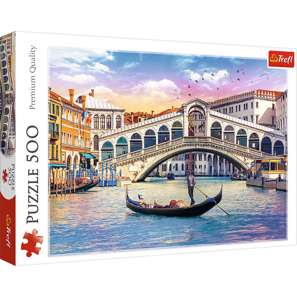 500 Piece Jigsaw Puzzles, Rialto Bridge, Venice Italy Puzzle, Gondola Pu... - $33.74