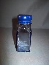 Glass Bottle Blue Hue Cobalt Blue Plastic Cap Salt Or Pepper Shaker - $5.95