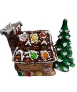 Vintage Belco Deco Ceramic Gingerbread House &amp; Christmas Tree - Light-Up... - $529.86 MXN
