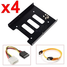 Lot of 4 2.5&quot; to 3.5&quot; Bay SSD Metal Hard Drive HDD Mounting Bracket Adap... - $34.19